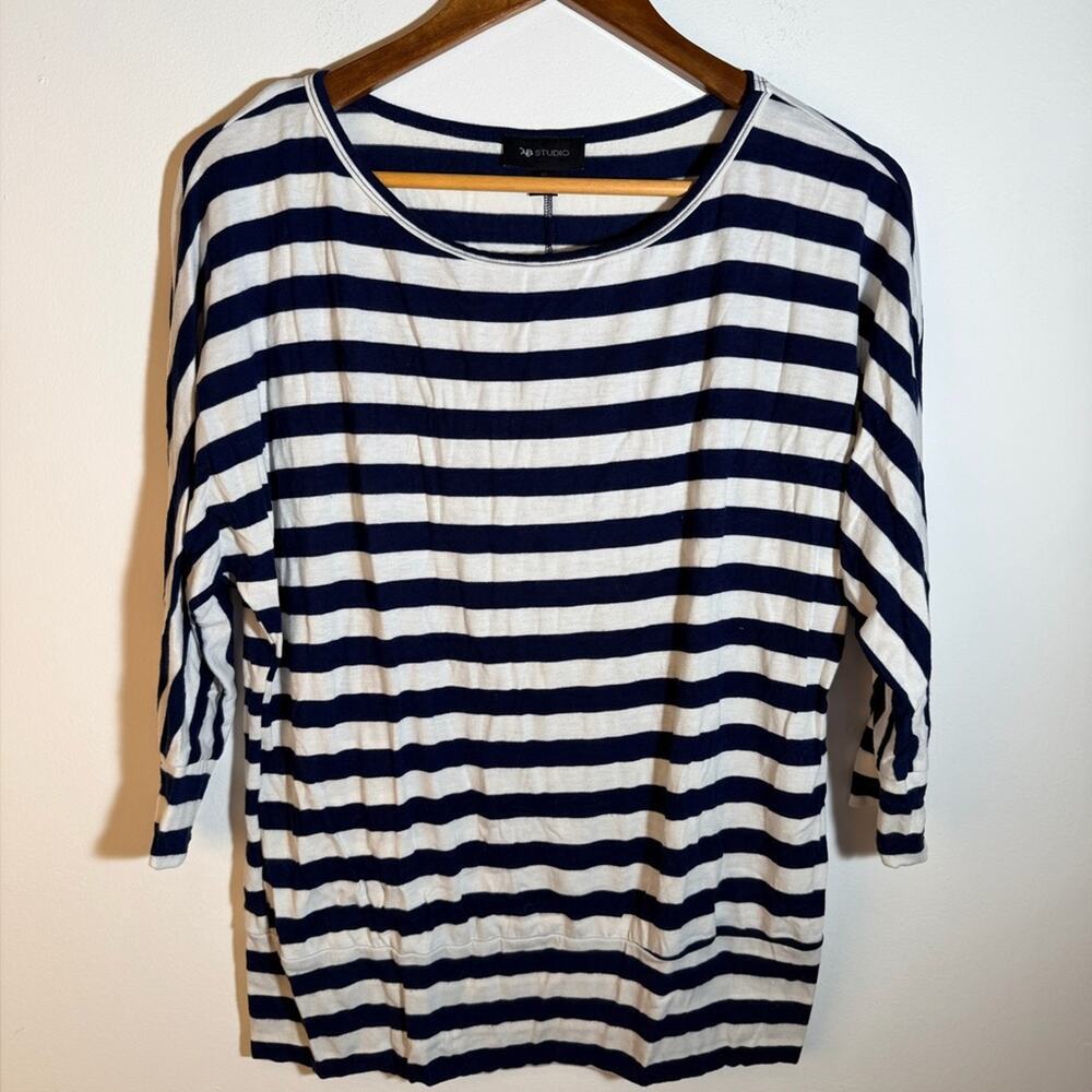 Striped Navy and White Women's Top